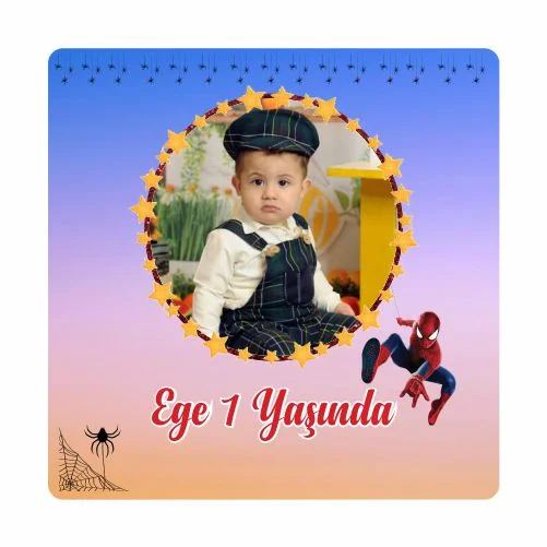 Örümcek Adam Temalı Doğum Günü Magneti